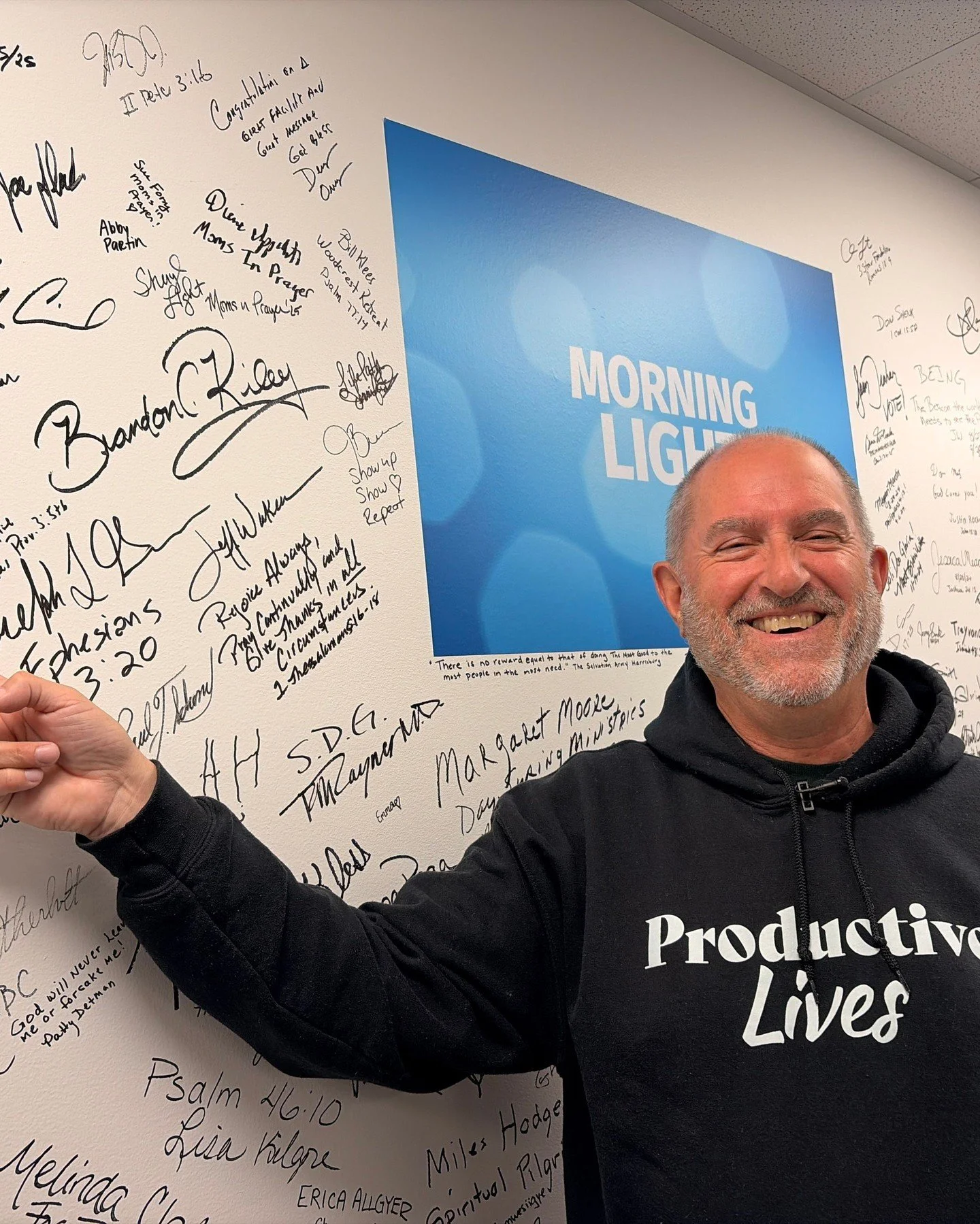 Pure joy behind the scenes with the @morninglightlive crew! We had a blast sharing the vision of how God is moving through Productive Lives. Huge thanks to Darick and Rut Murray for sharing their story. See the full video here: https://www.productive