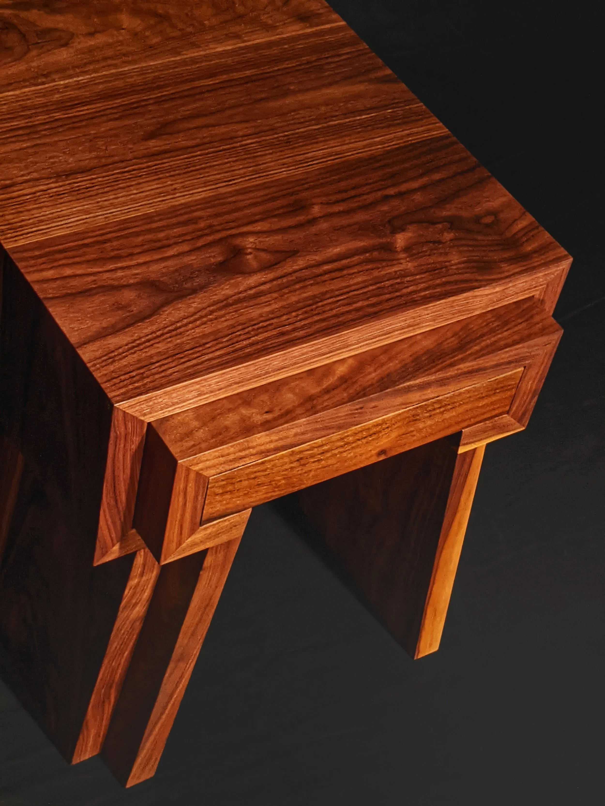 Pair of solid walnut nested end tables