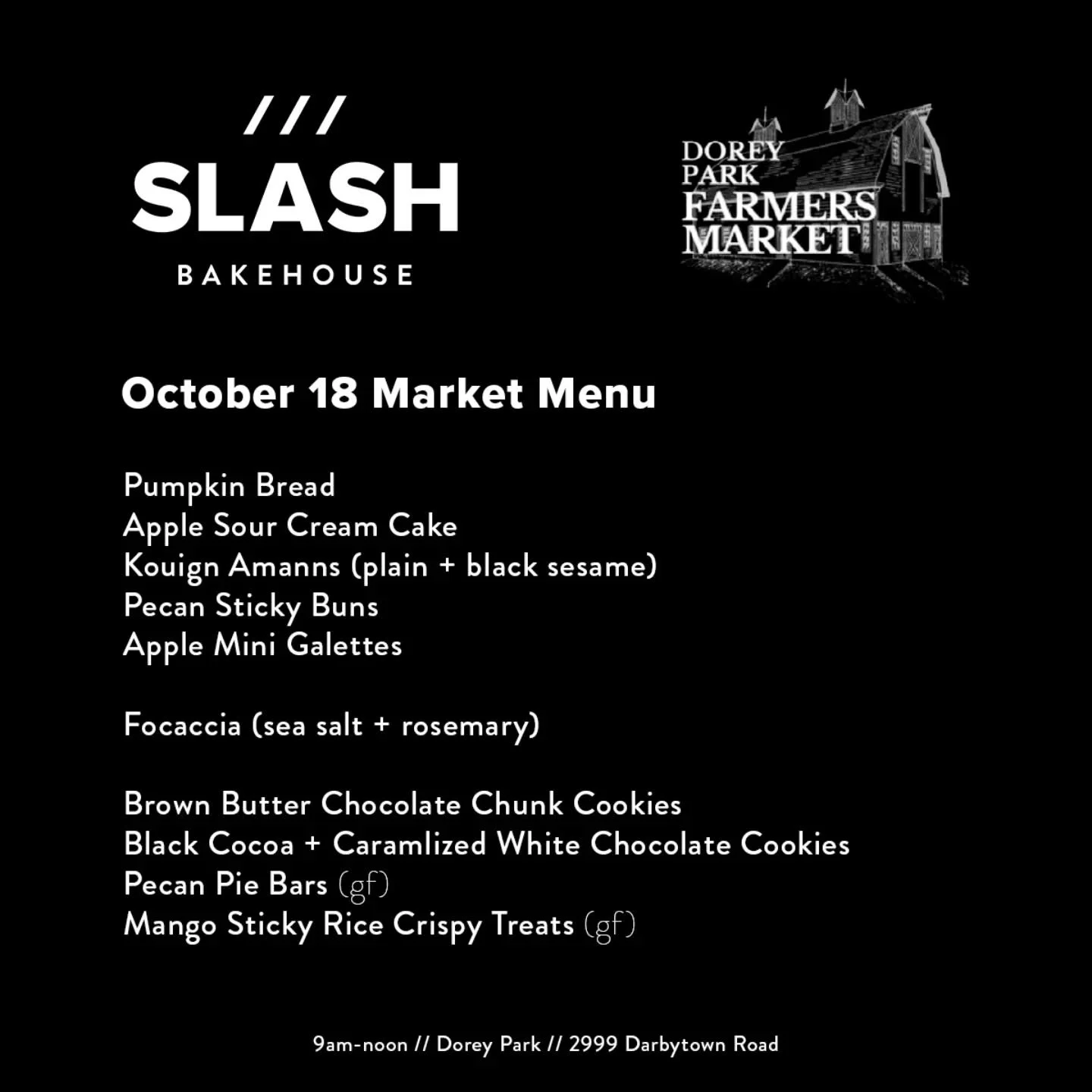 /// We're back at @doreyfarmersmarket this Saturday 9am-noon with lots of fall treats. 

Only two more chances to see us at Dorey Park before the season ends! 😞