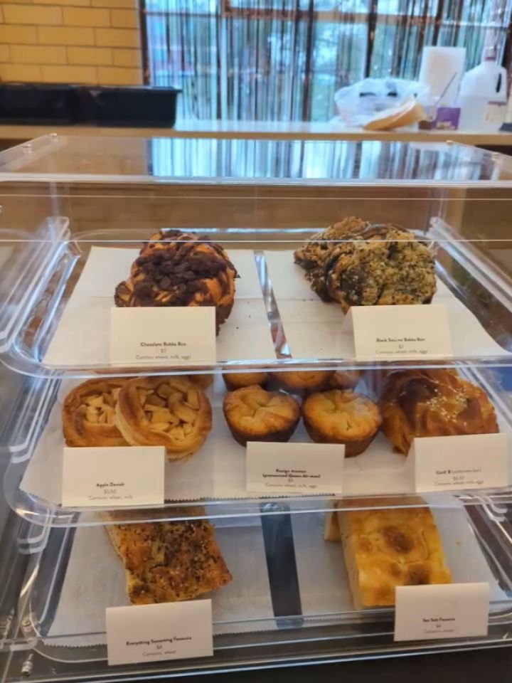 /// Pastry case and cookie tray are full, the snow is already melted, and it's getting colder outside! Come warm up at @studiotwothree today, grab a treat from us, and a bevvy from our table neighbors, @kyrumatcha!