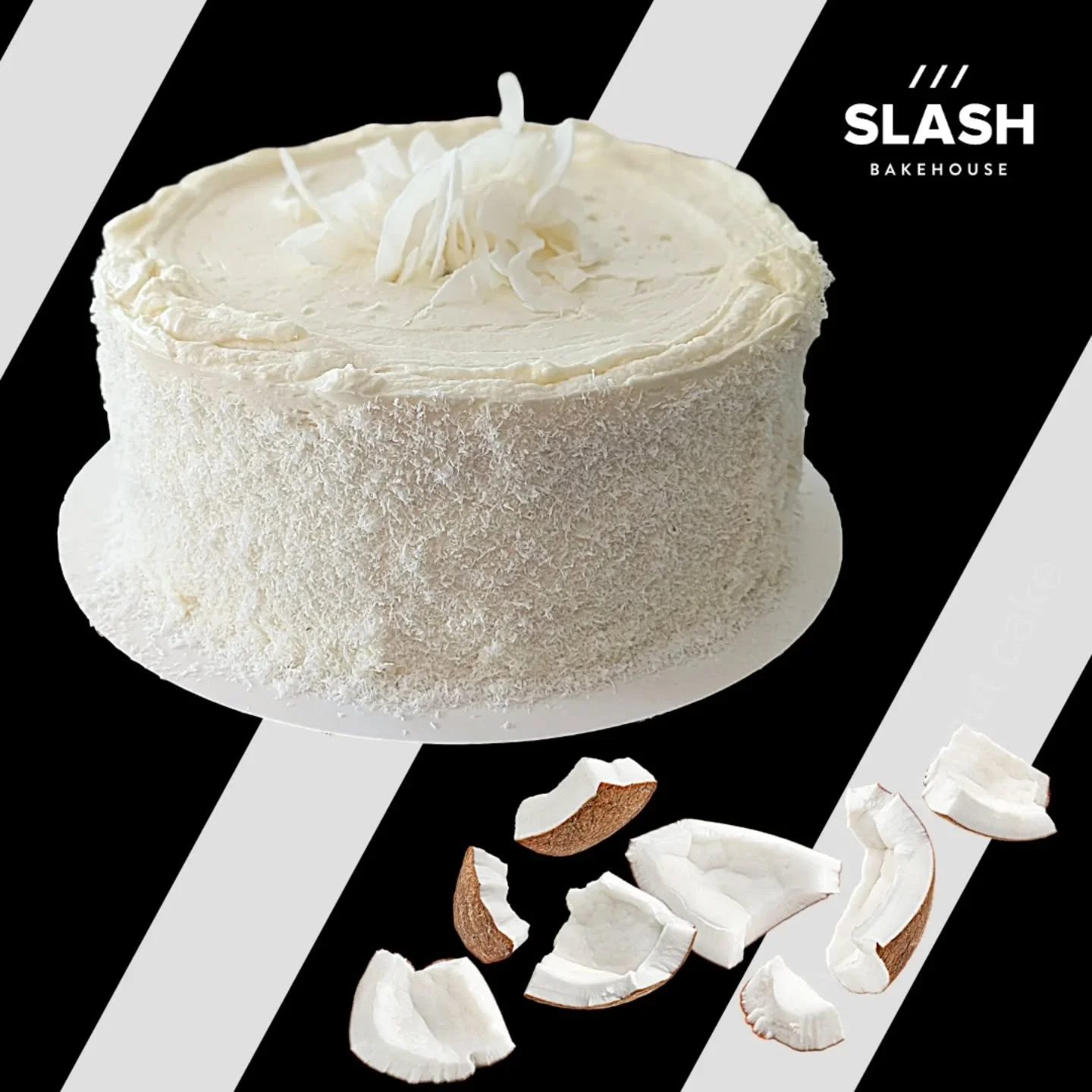 /// A truly coconut cake. 

This is no vanilla cake with a fake coconut-flavored icing. The cake layers are packed with finely shredded coconut, coconut sugar, coconut cream, coconut milk, and coconut oil. And it's frosted in a coconut buttercream be