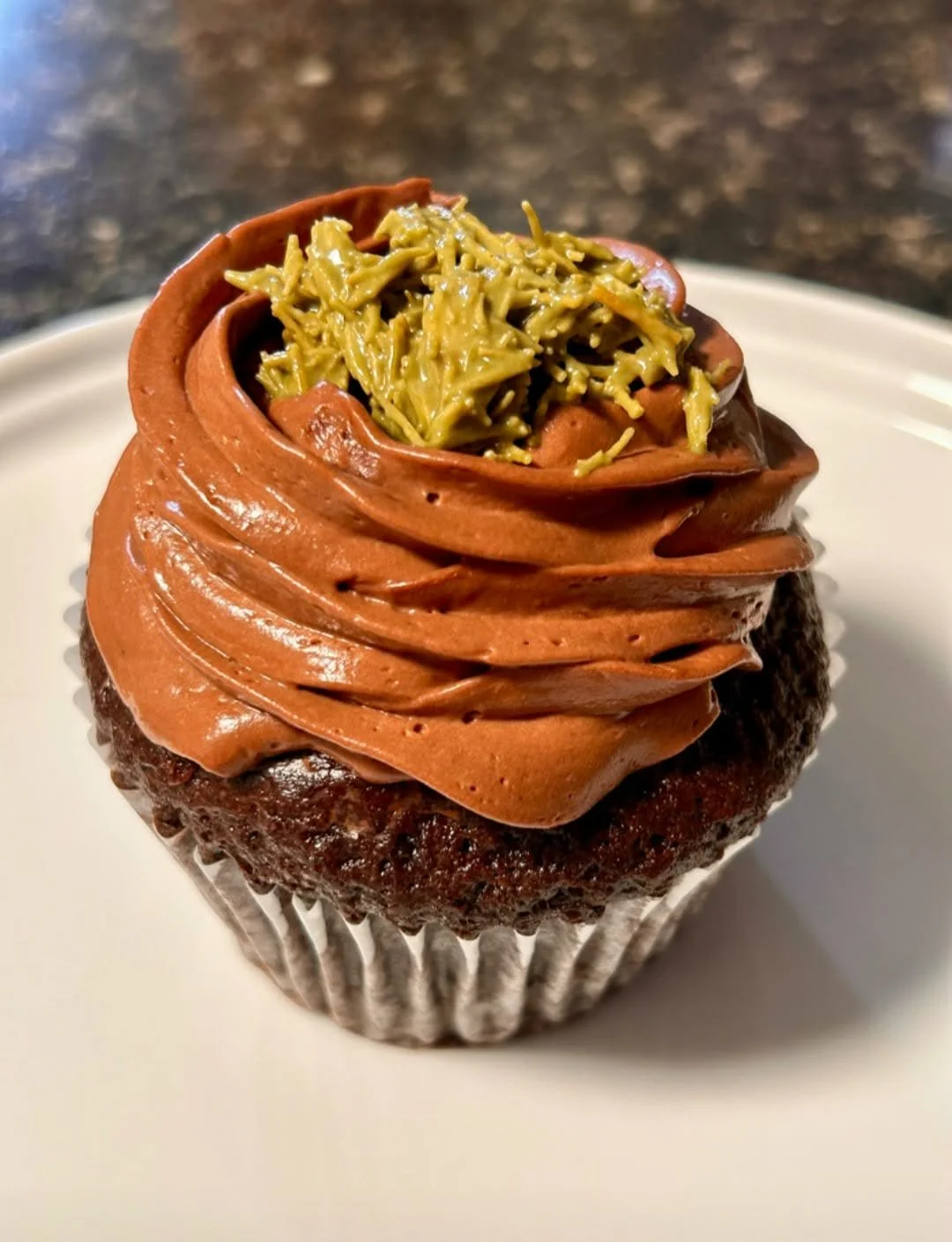 Chocolate and Pistachio Cupcake