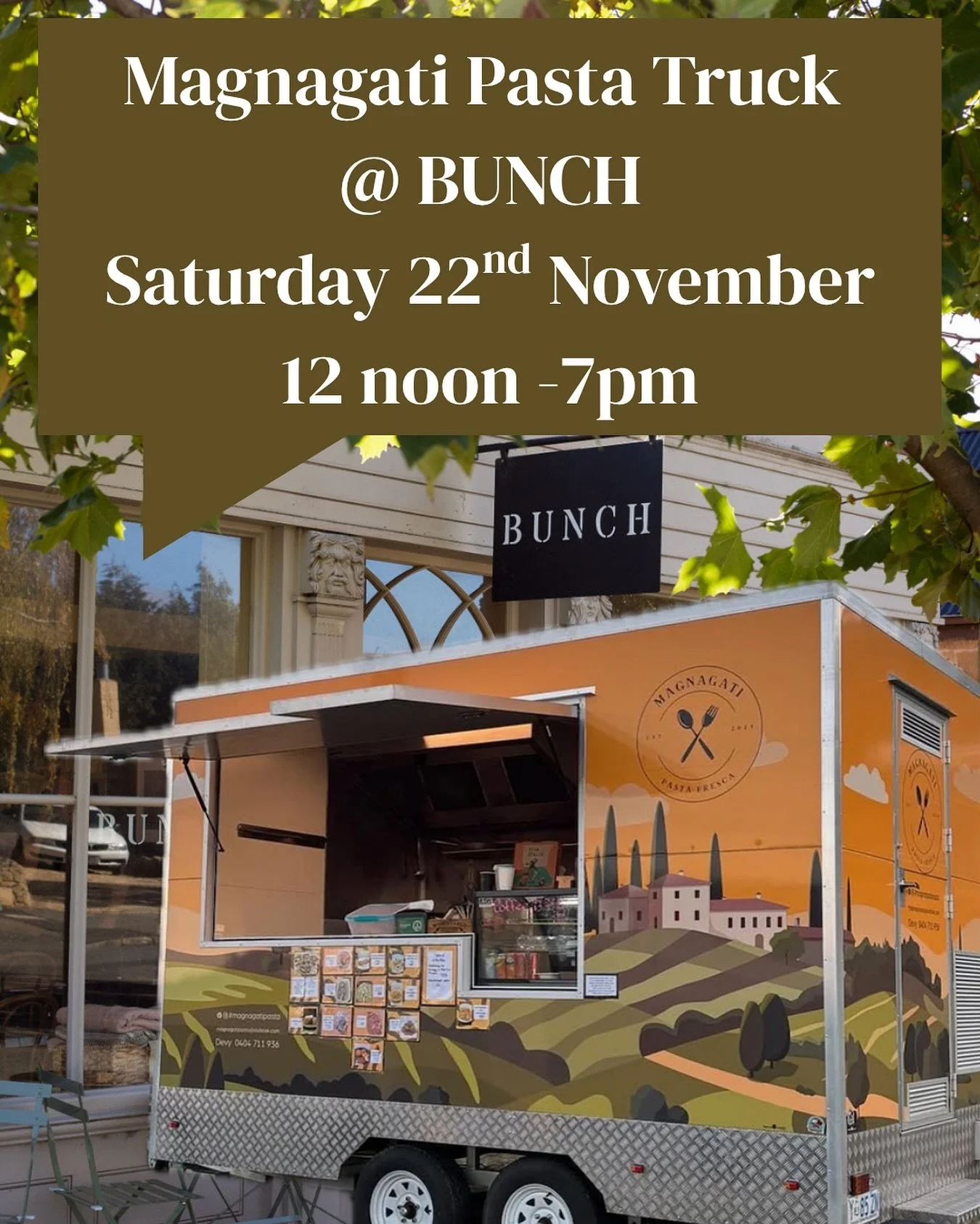 🍝 MAGNAGATI IS BACK! THIS SATURDAY🍝

Saturday 22 November the @magnagatipasta crew roll back into Oatlands parking their food truck up outside Bunch &mdash; serving their truly authentic pasta from 12 noon right through to 7pm.

Swing by Bunch for 