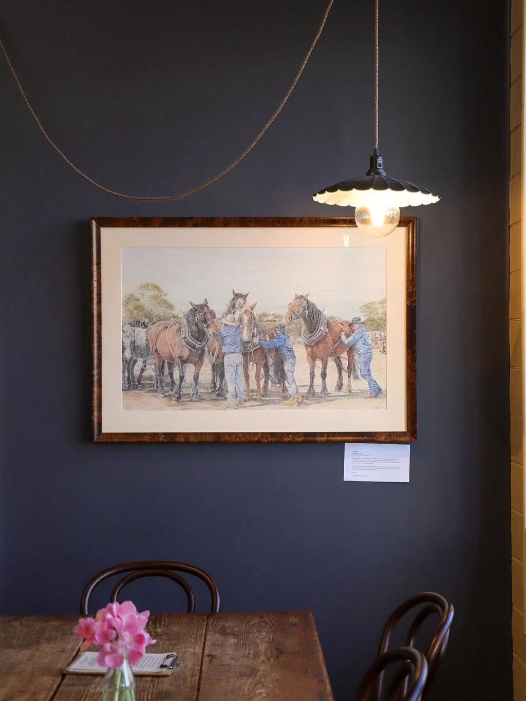 This beauty is hanging and ready for its forever home. A truly striking masterpiece that captures the beating heart of rural Australia and horsemanship. The detail in this piece is mesmerizing. 

Come on in and take a look.

📸 @lydia_wlsn
