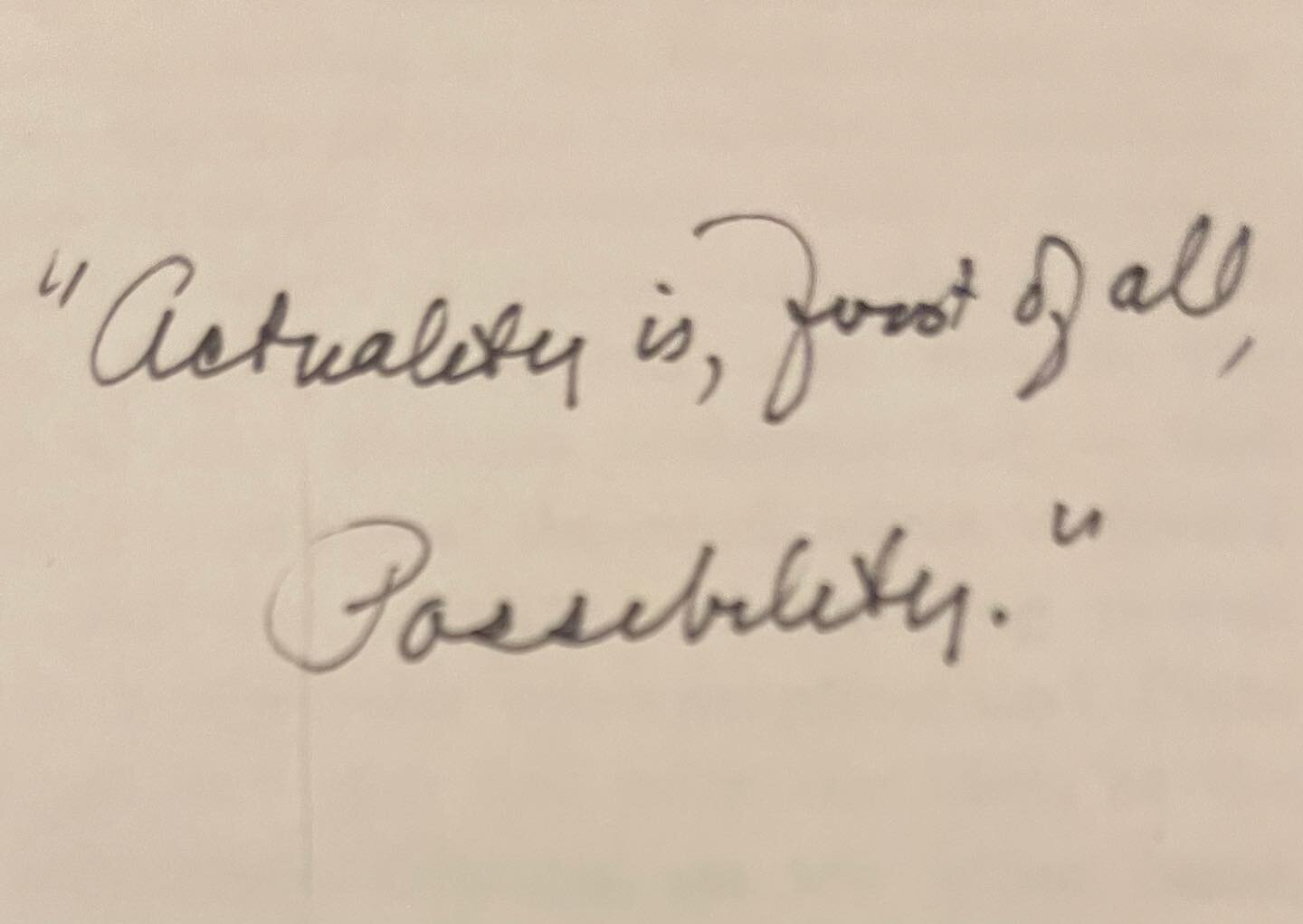 &ldquo;Actuality is, first of all, Possibility.&rdquo; A handwritten note from #graceleeboggs. Found in the personal archives of Boggs Foundation president @scottkurashige with a copy of this article on Hegel&rsquo;s Logic
