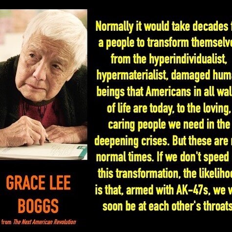 &ldquo;Normally it would take decades for a people to transform themselves from the hyperindividualist, hypermaterialist, damaged human beings that Americans in all walks of life are today, to the loving, caring people we need in the deepening crises