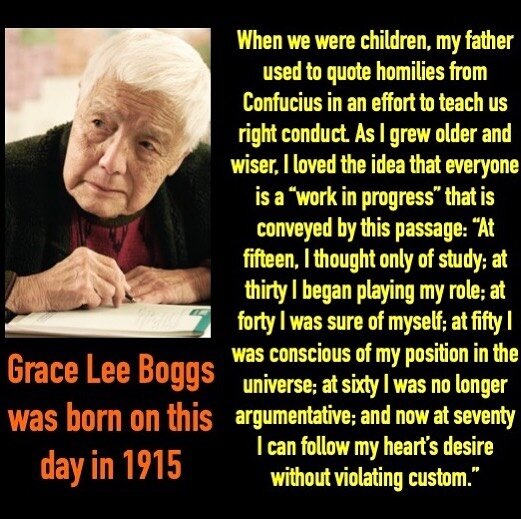 Happy Birthday #graceleeboggs Born June 27, 1915