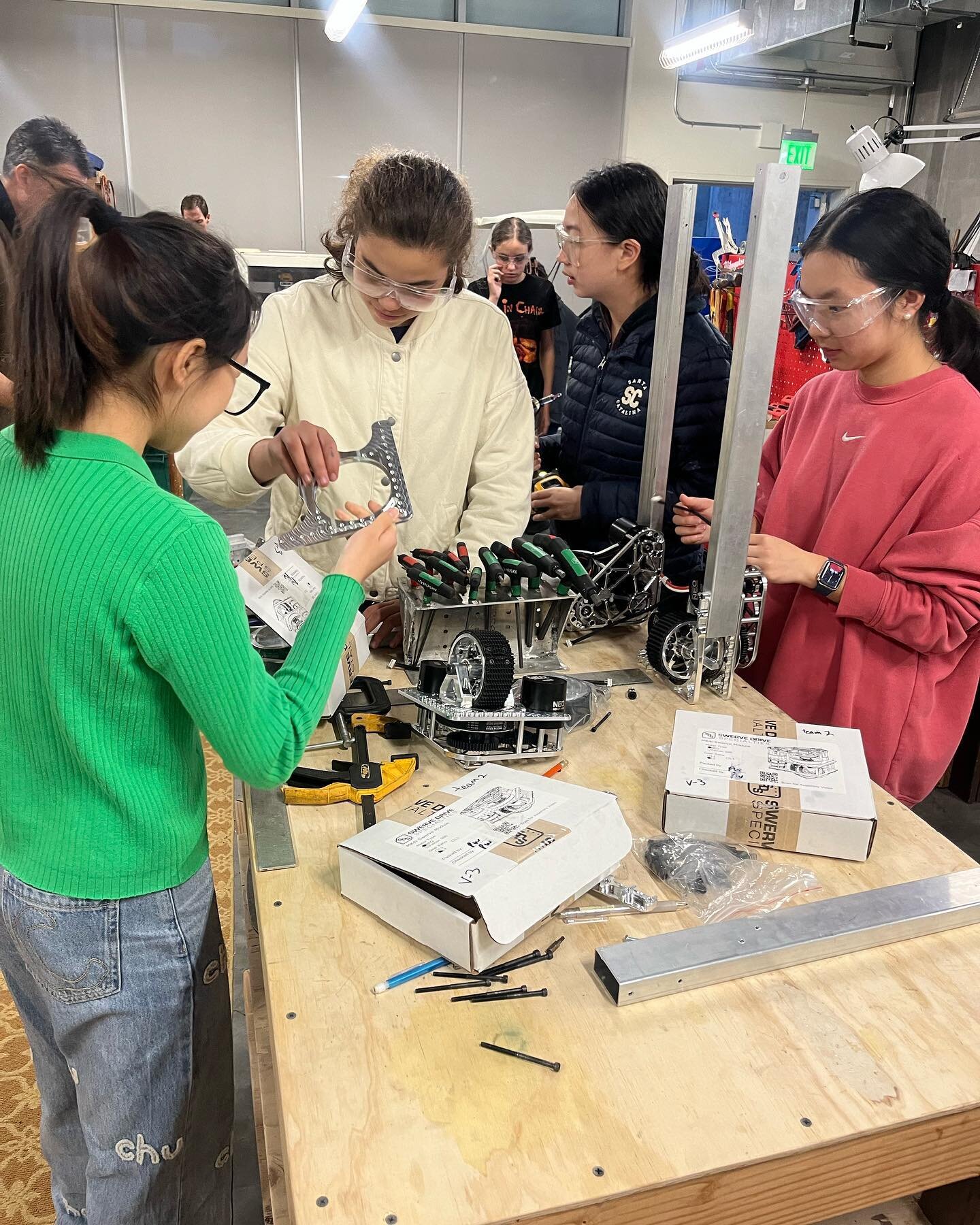 Building the swerve drive system!