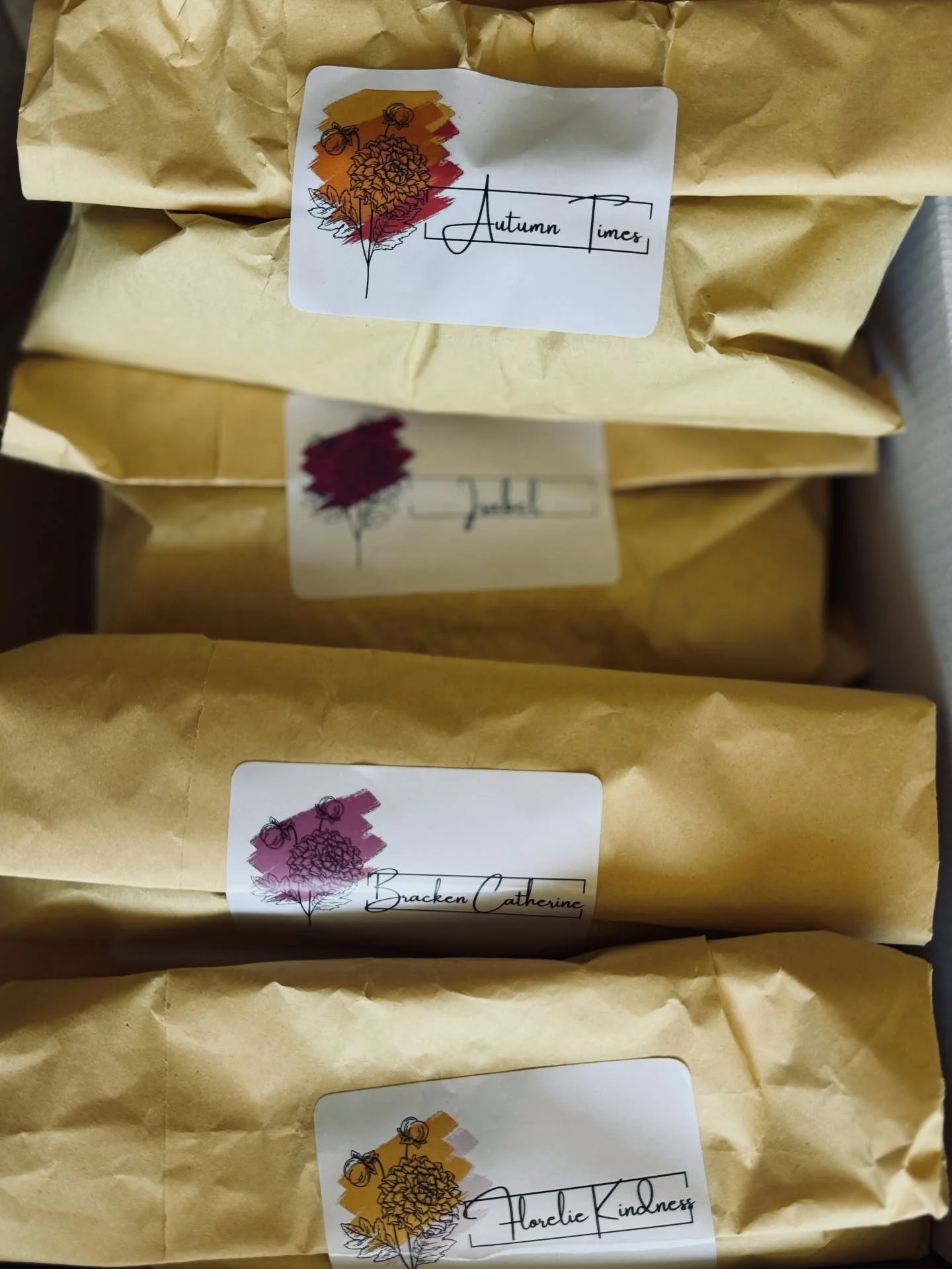 Dahlia tuber packing is in full swing and the farm shed ( aka garage) smells like dirt, dreams, and coffee ☕🌸
We’re knee-deep in labels, tape, and boxes — and loving every minute! If you ordered tubers this season, keep an eye out becau