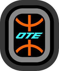 A logo with a stylized football shape, featuring orange and gray elements, and the letters 'OTE' in blue.