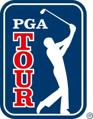 PGA Tour logo featuring a golfer silhouette and text.