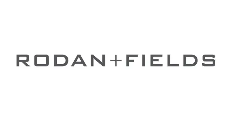 Logo with the text 'RODAN + FIELDS' in gray letters on a white background.