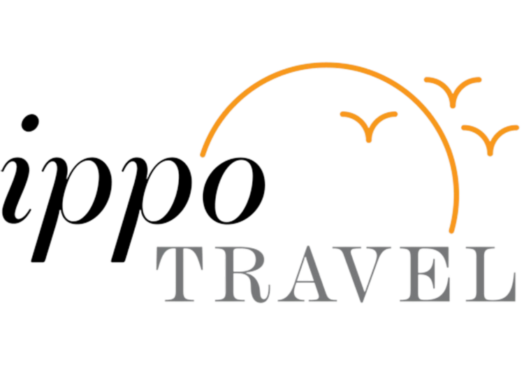 Logo for 'Oppo Travel' featuring stylized rainbow and airplane imagery.