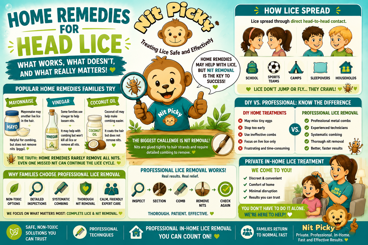 Home remedies for head lice including common household ingredients and natural treatment options often used by families for lice removal.