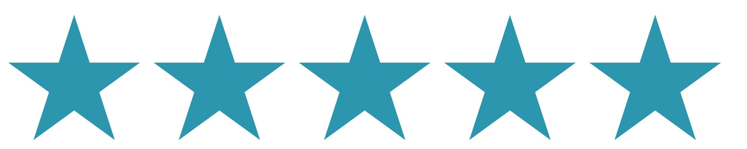Five blue stars aligned horizontally.
