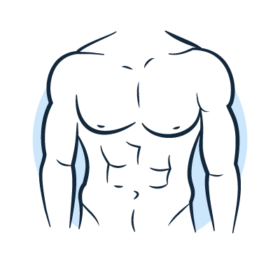 Male Abs & Chest Fat Removal Icon