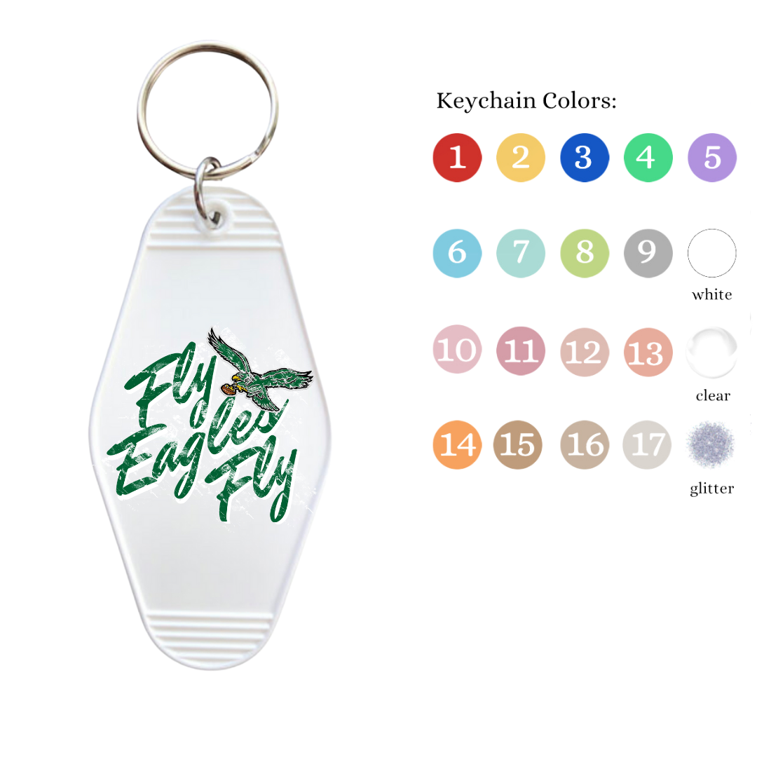 Fly Eagles Fly Motel Keychain