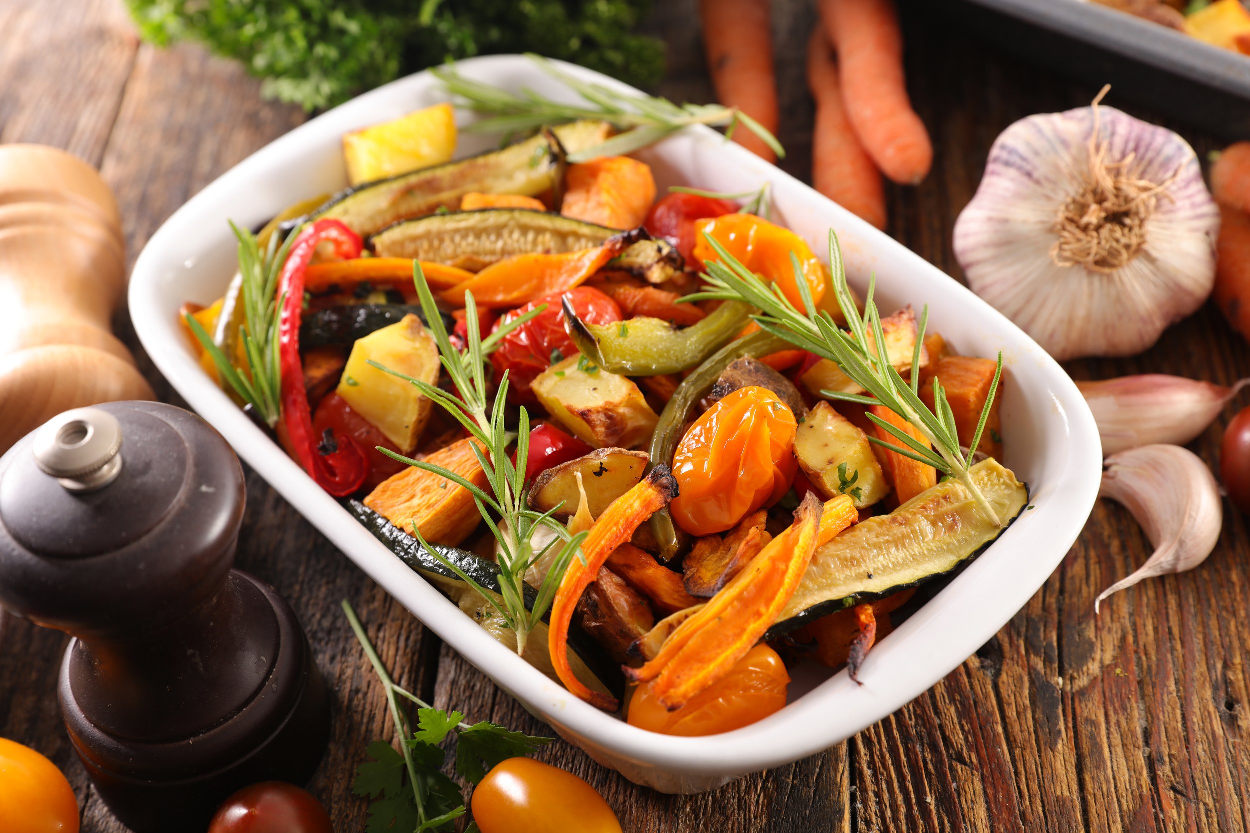 Rice with Baked Vegetables