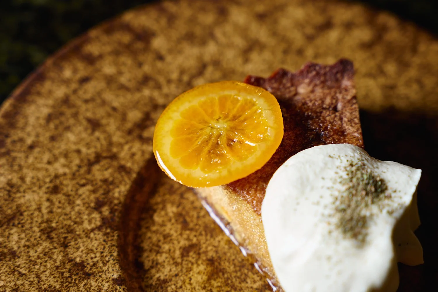 Halmeoni’s orange cheong cake, jersey chantilly cream, lemon myrtle