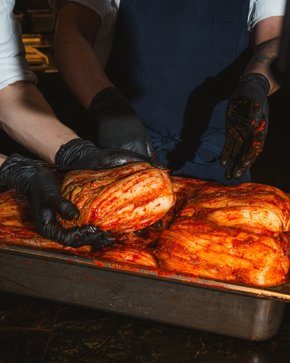 Doju chefs making Korean kimchi