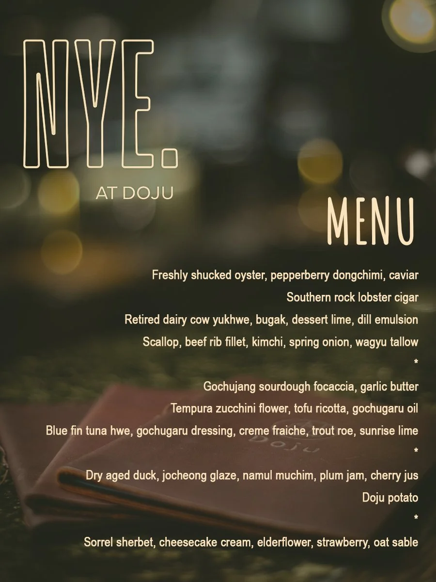 Doju New Year's Eve Menu 2025