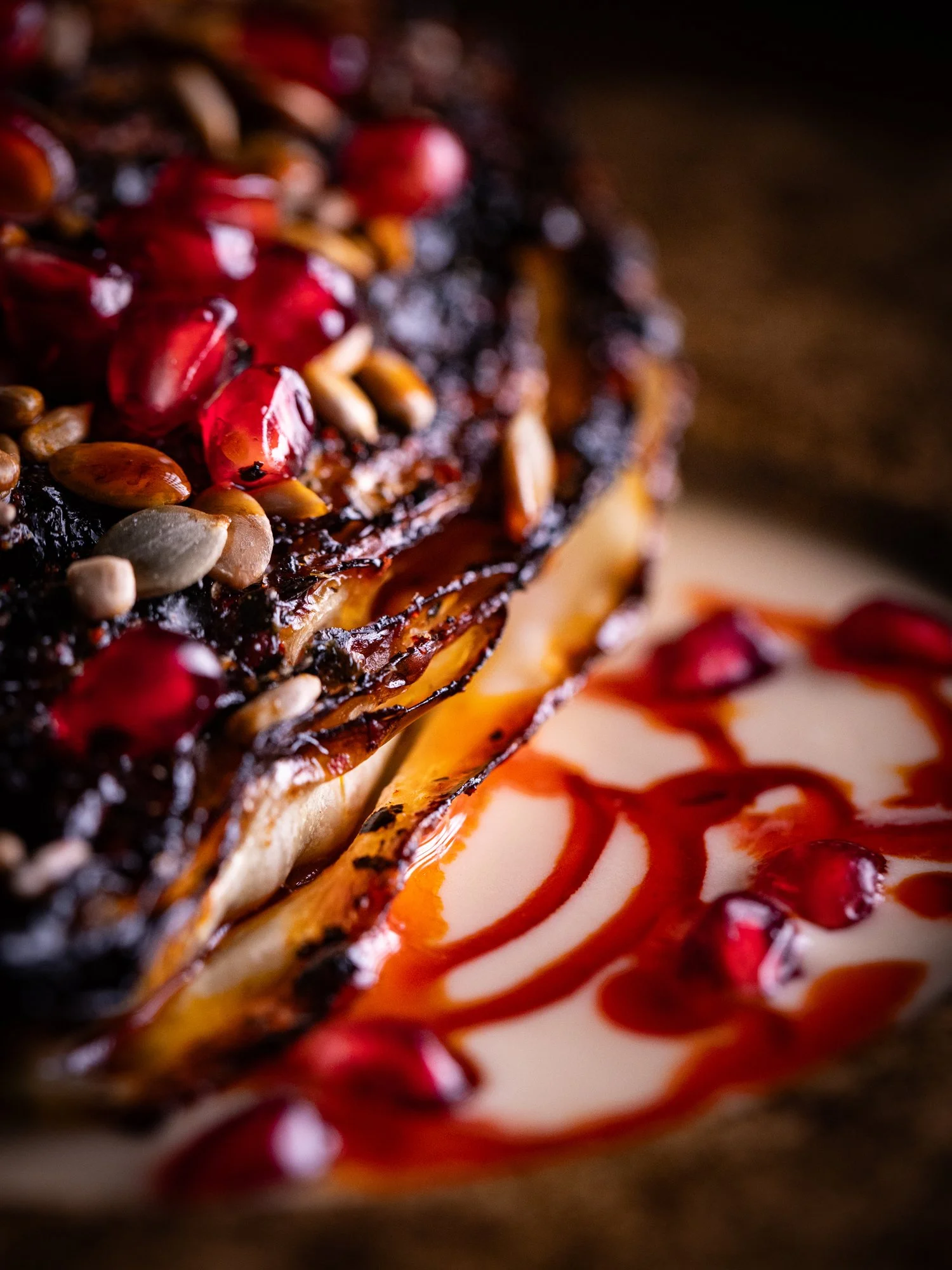Sugarloaf cabbage with seaweed butter, pomegranate, and toasted seeds