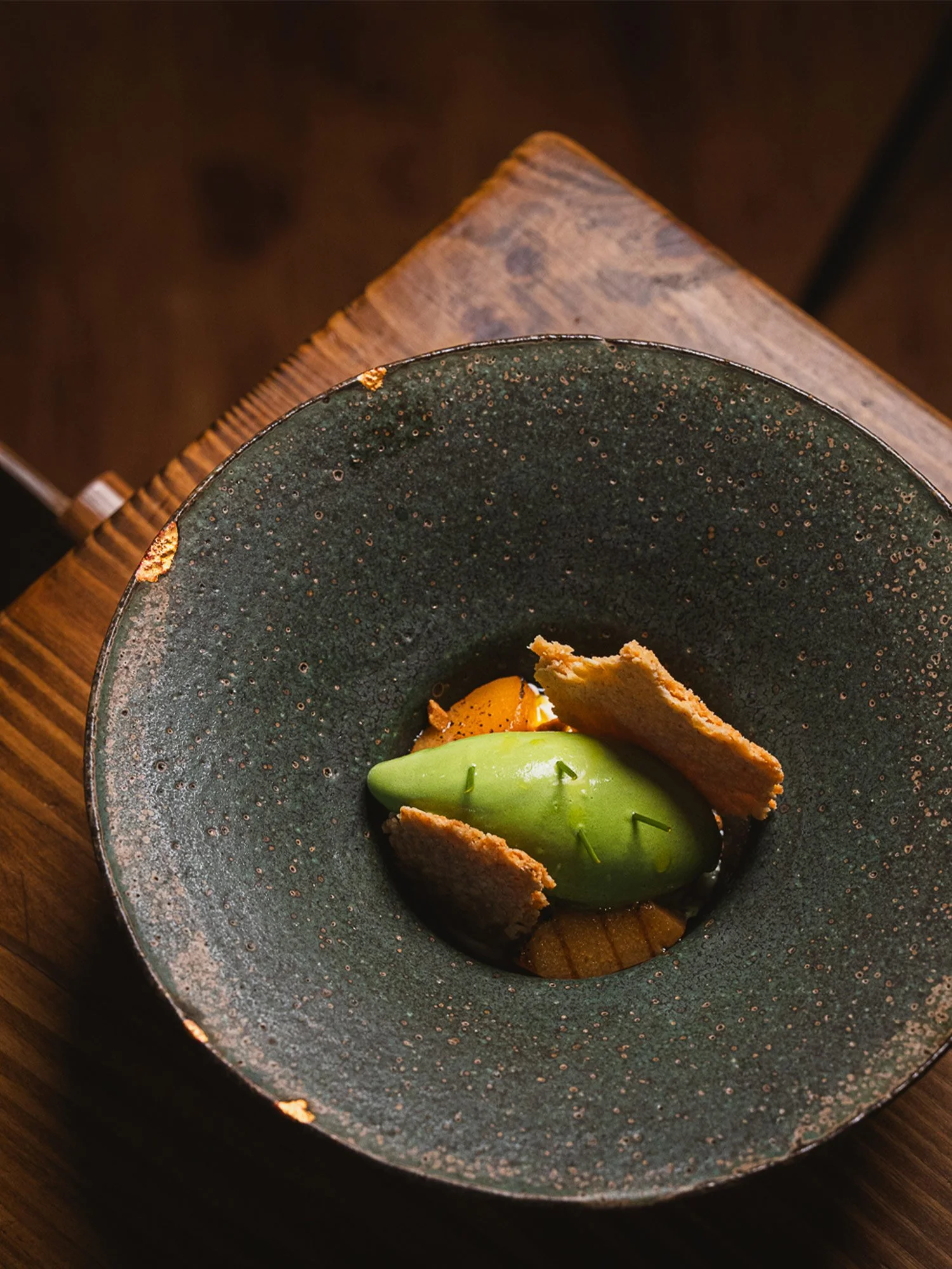 Sorrel sherbet, cheesecake cream, oat sable, geraldton wax
