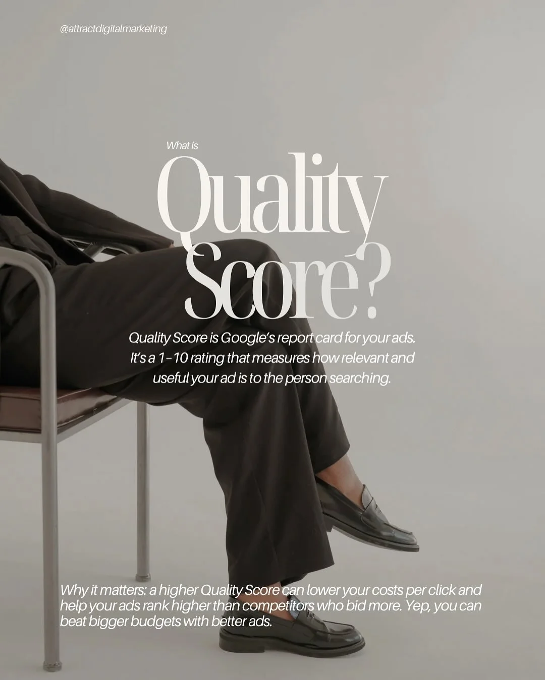 ⚡️Think Google Ads is all about who spends the most? Not quite.

Google uses something called Quality Score to decide how much you pay per click and where your ads show up. It&rsquo;s a 1&ndash;10 rating based on your click-through rate (CTR), ad rel