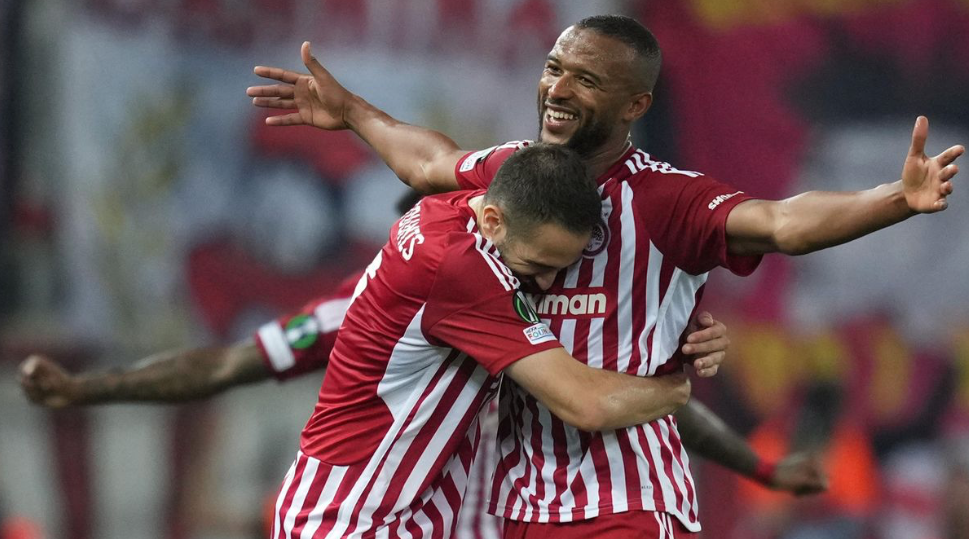 Olympiacos Hoist the Europa Conference League Trophy