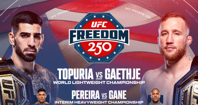 Official UFC Freedom 250 Main Card Revealed During UFC 326 Main Card