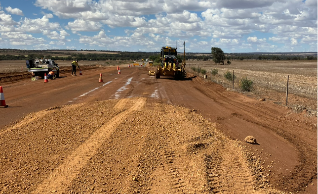 Road construction project works by Polecat Civil Contracting