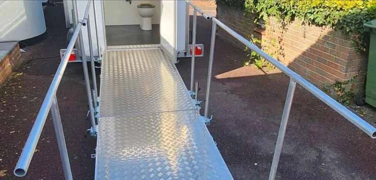 Accessible toilet ramp and honey wagon for film and tv sets