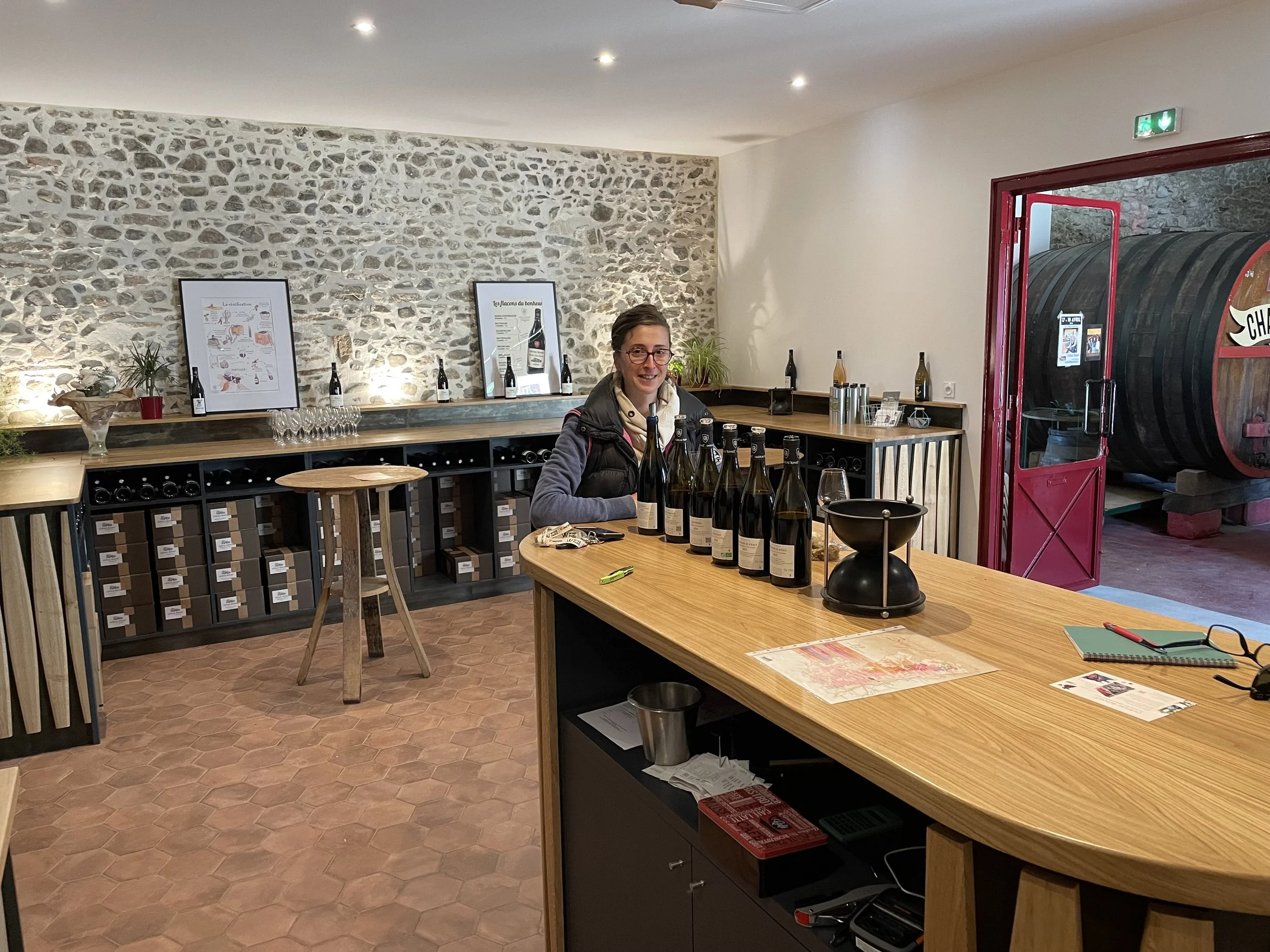 Charlotte Perrachon in the brand new tasting room of Chateau Bonnet in Chenas