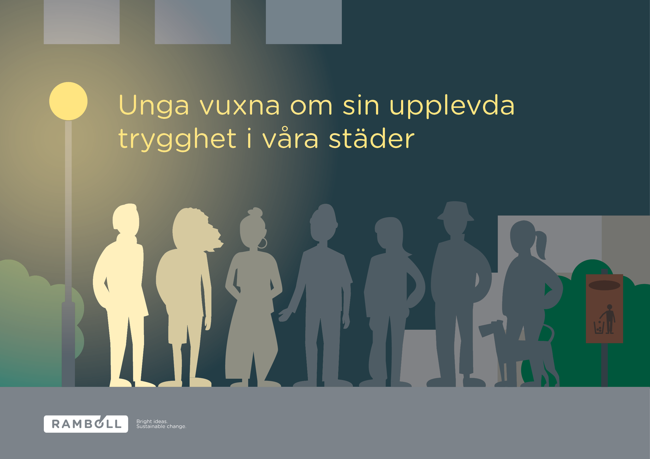 Omslag med sju collage-siluetter av unga vuxna