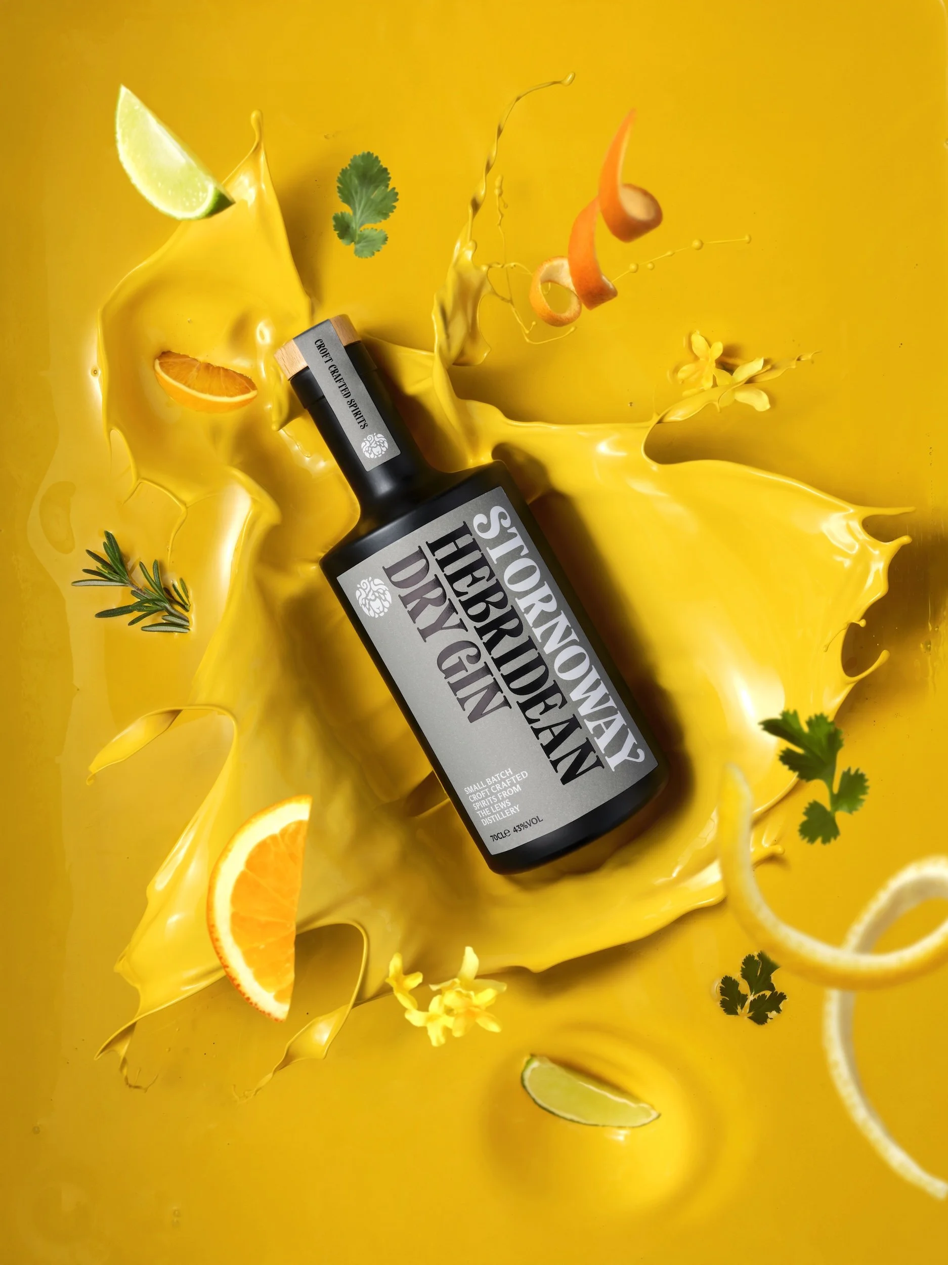 Stornaway Gin splash photography
