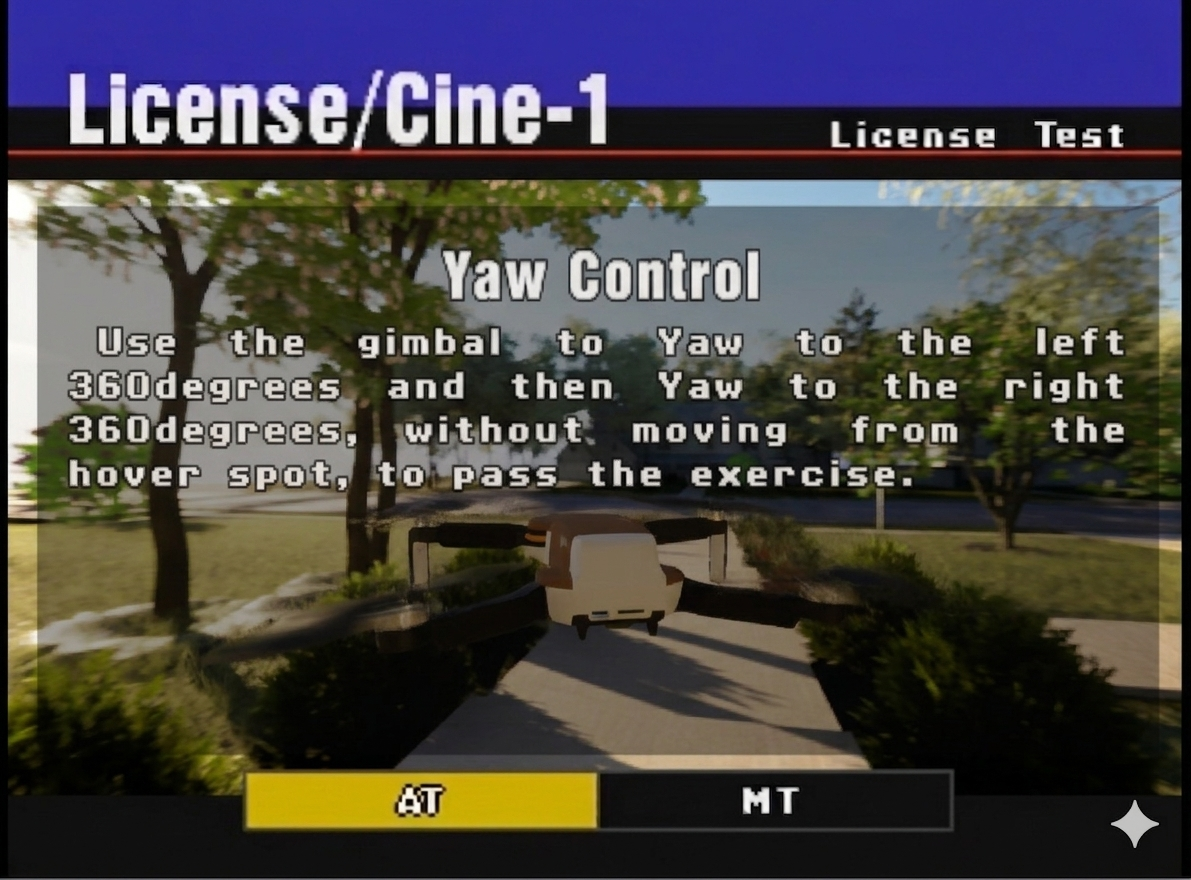 License Cine-1 Yaw Control test