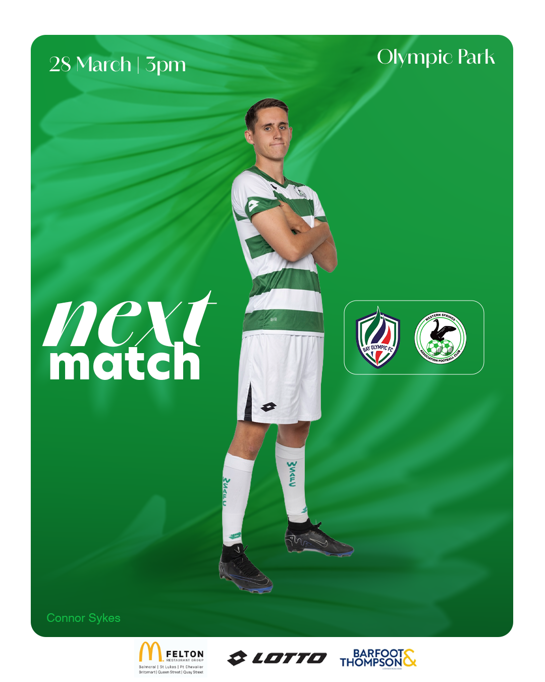 Western Spring Football Club - Next Match Graphic 2026 - Mens