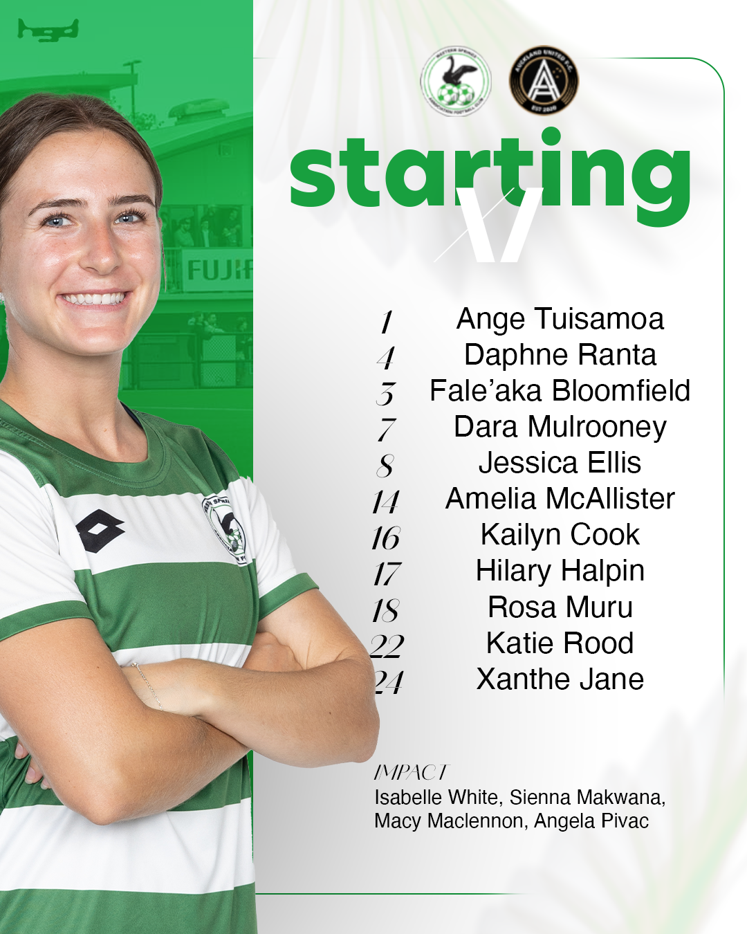 Western Spring Football Club - Starting 11 Graphic 2026 - Womens 