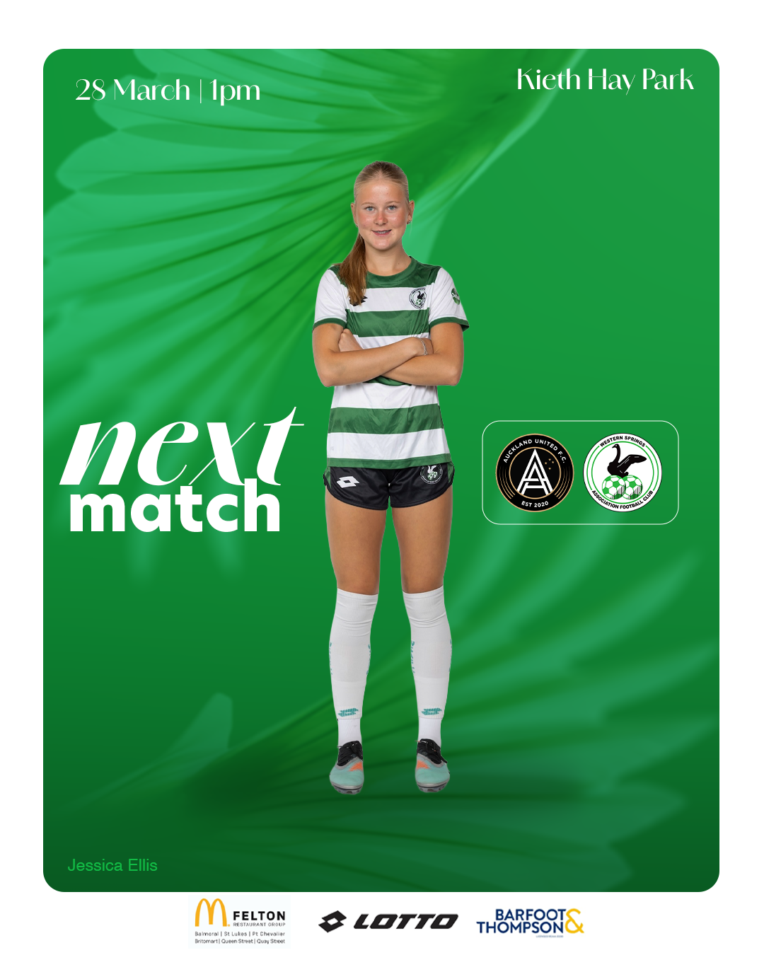 Western Spring Football Club - Next Match Graphic 2026 - Womens 