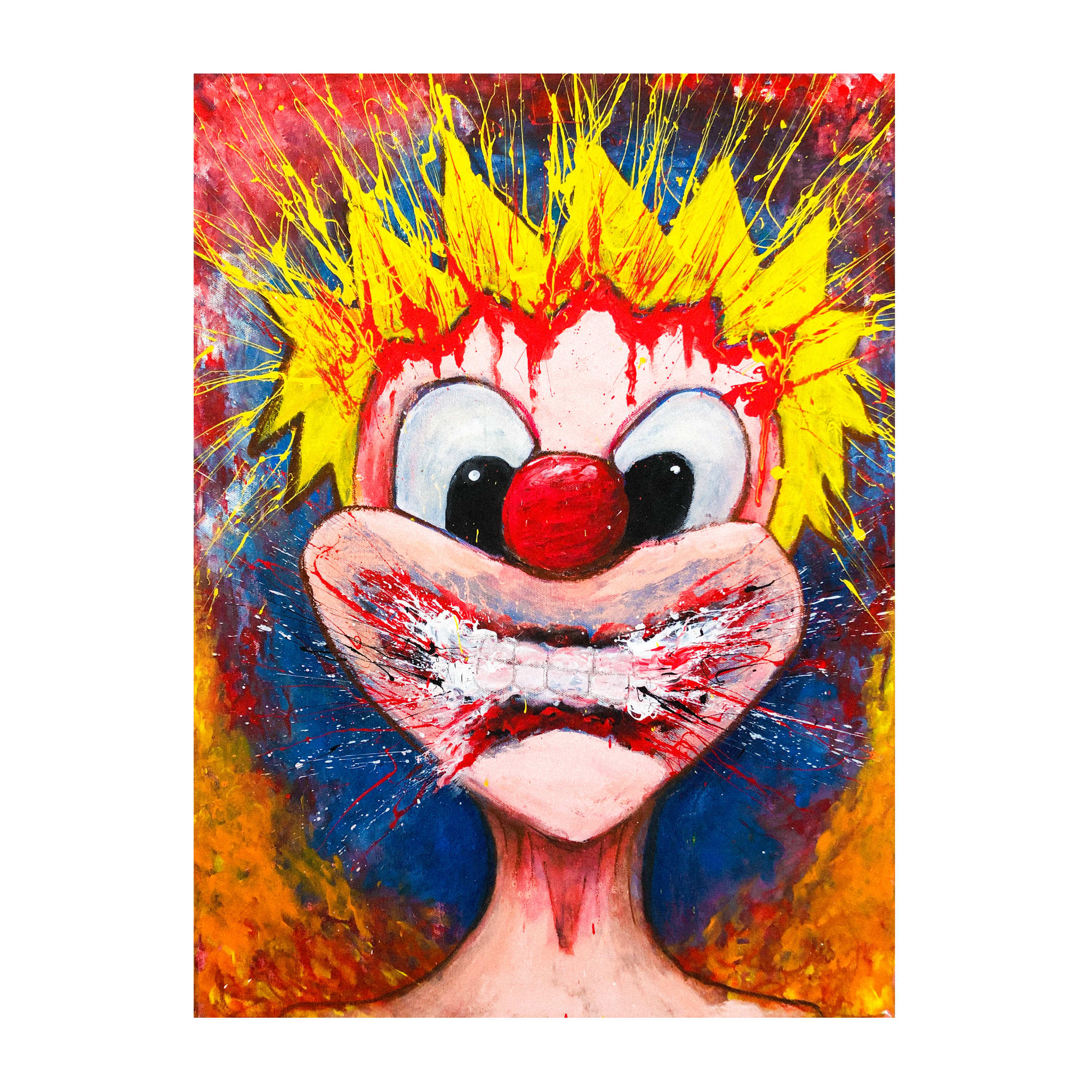 "Flamed Out Atom" 18x24" Finger Painting