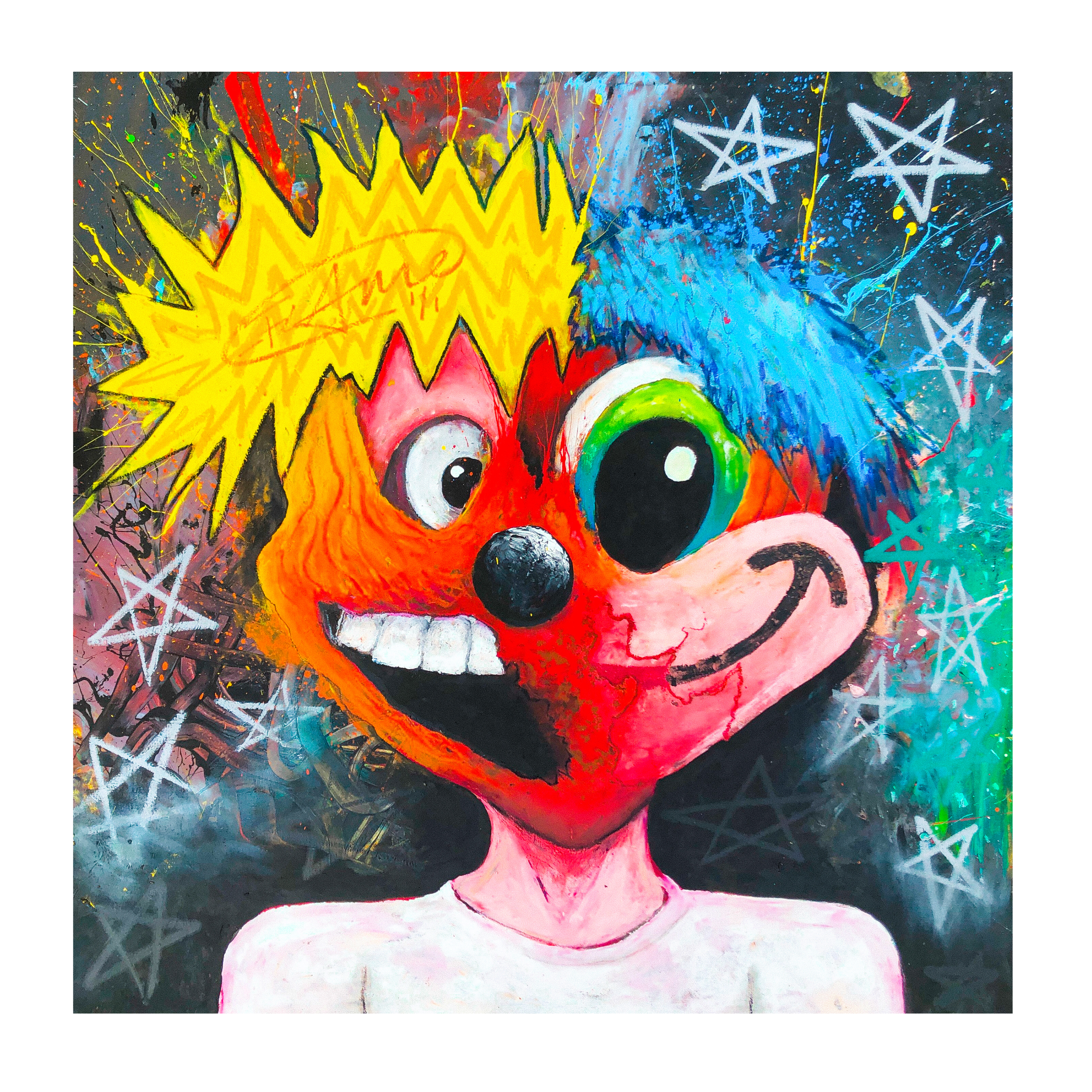 "Exotic Type" 30x30" Finger Painting