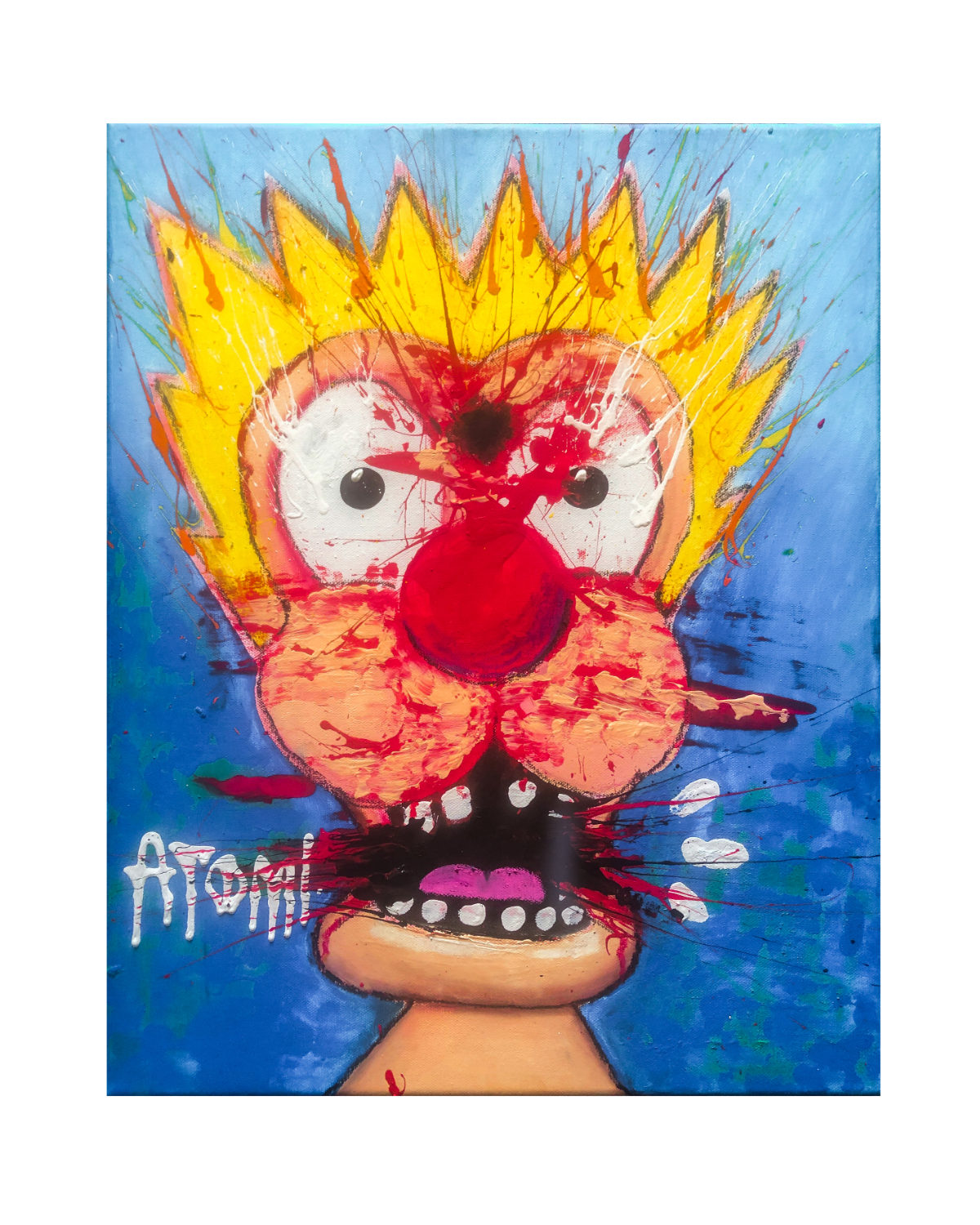 "Crazy Atom" 16x20" Finger Painting