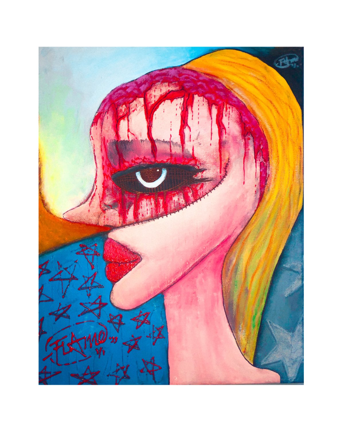 "Pretty Girl Problems" 16x20" Finger Painting
