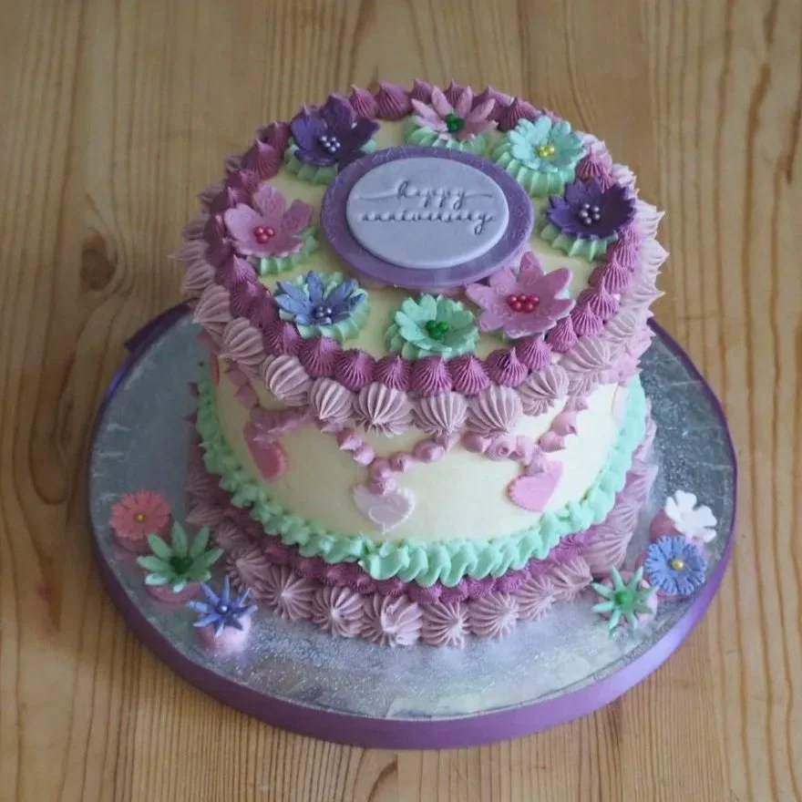 Gorgeous cake and unique to us