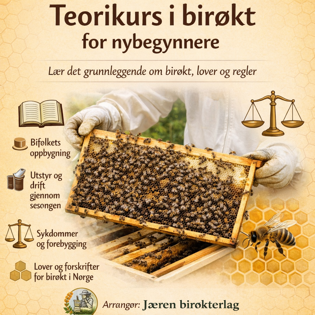 Teorikurs i birøkt for nybegynnere, høst 2026 