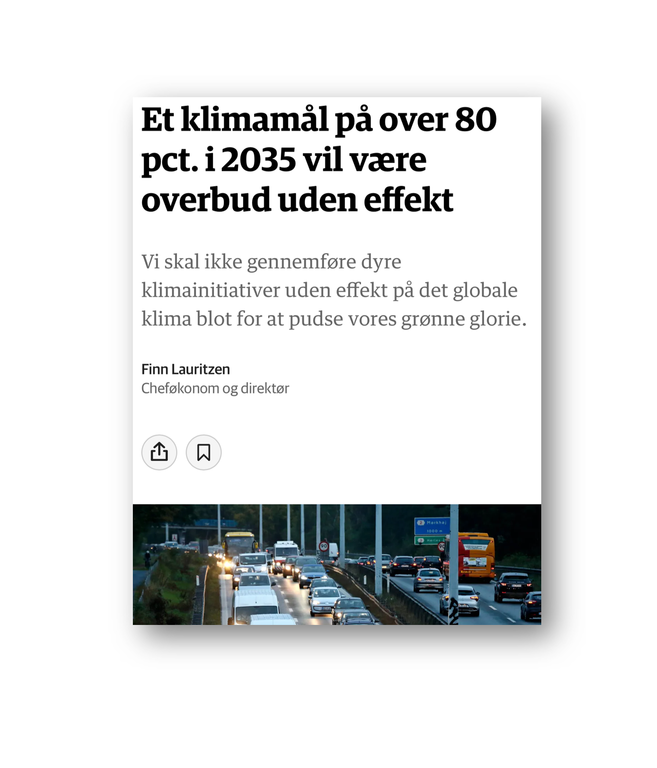 Jyllands-Posten: Et klimamål på over 80 pct. i 2035 vil være overbud uden effekt
