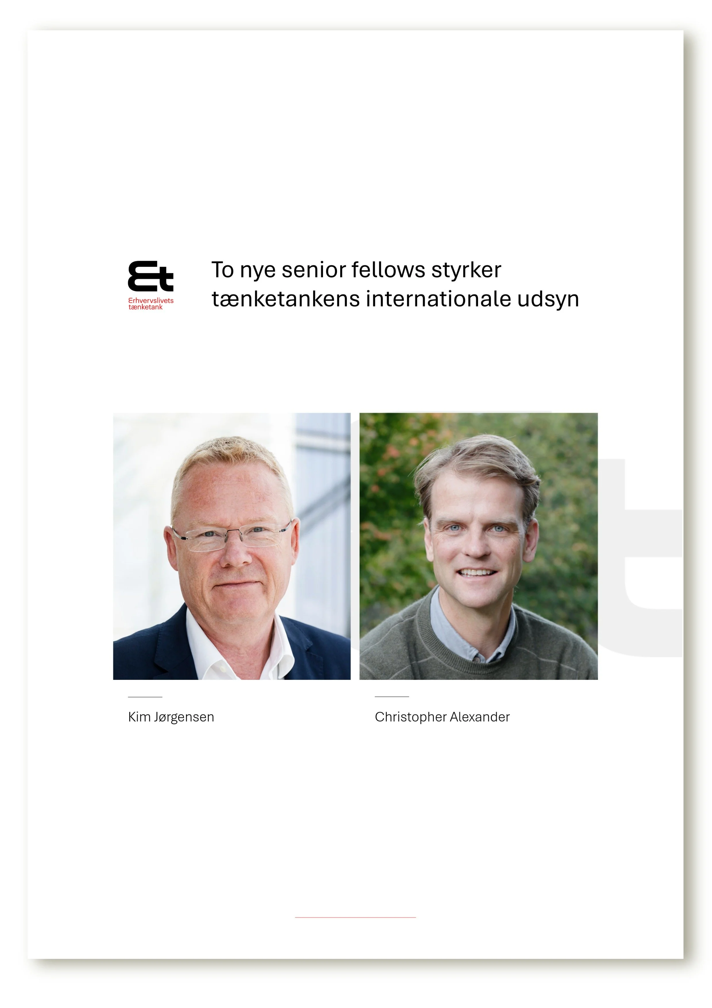 To nye senior fellows styrker tænketankens internationale udsyn