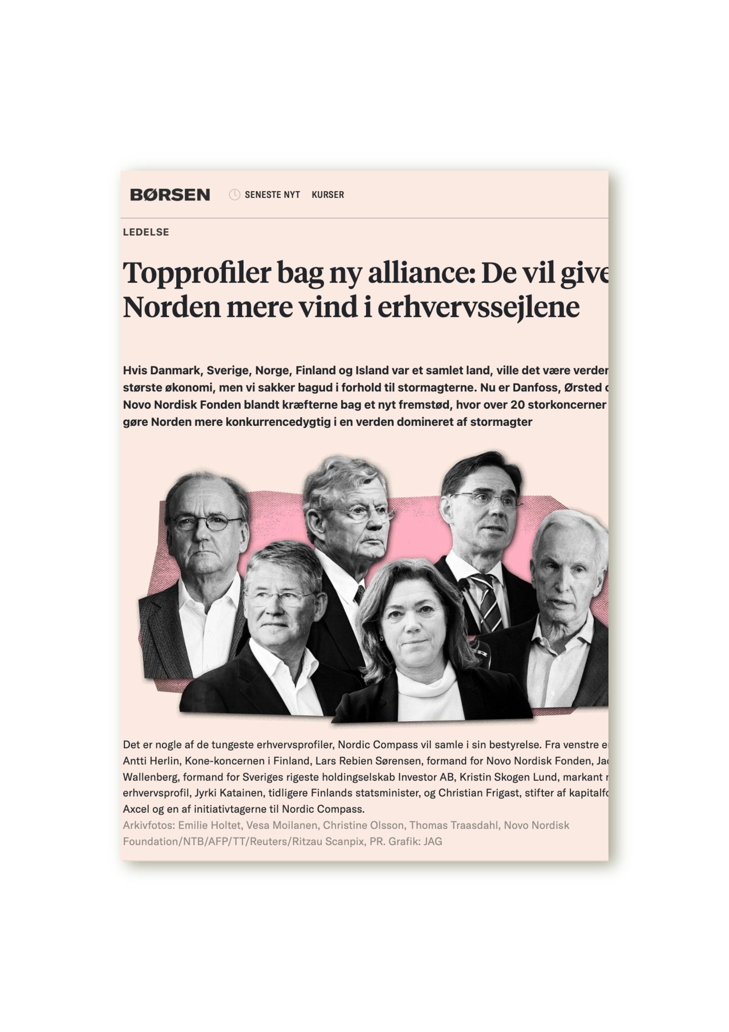 Toppro­filer bag ny alliance: De vil give Norden mere vind i erhvervs­sej­lene