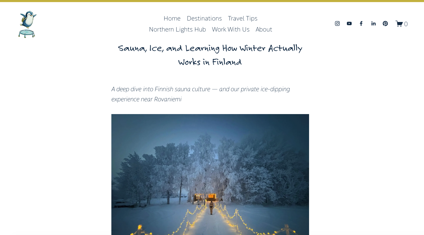 Person in a winter landscape in Finland