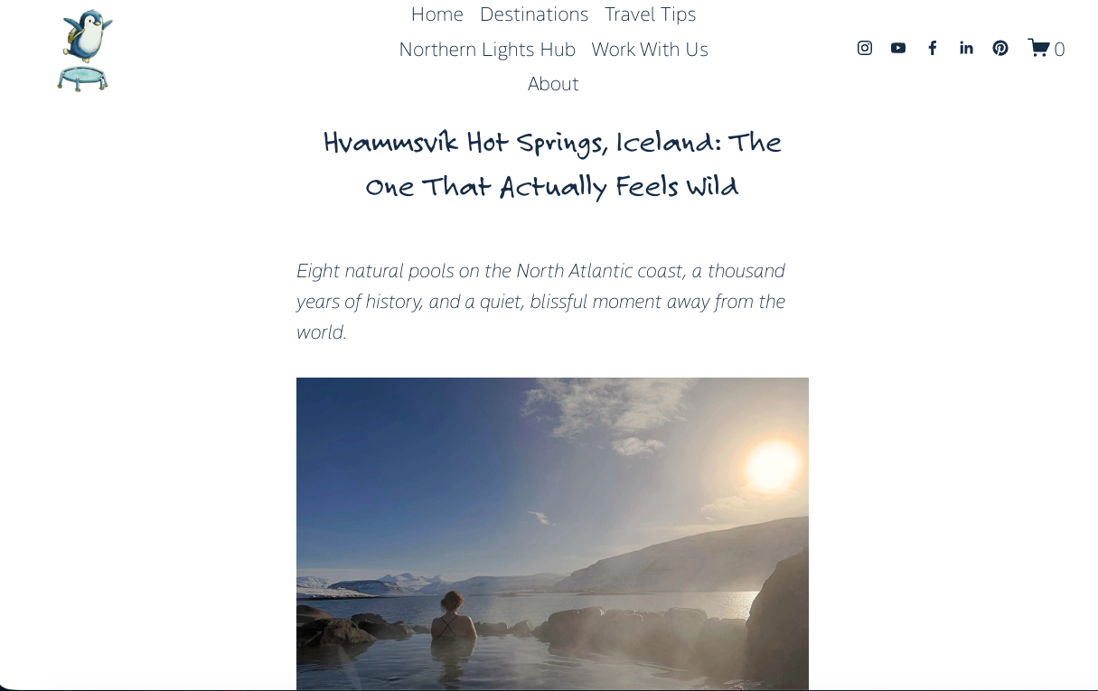 Woman at Hvammsvik spa, Iceland